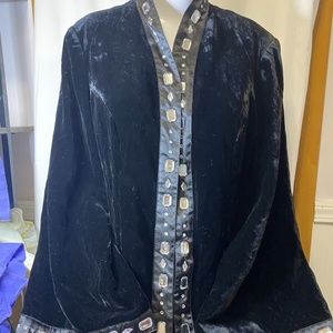 PATTI LA BELLE RAYON SILK BLEND BLAZER NEW SIZE 6 BLACK WITH BLING VINTAGE